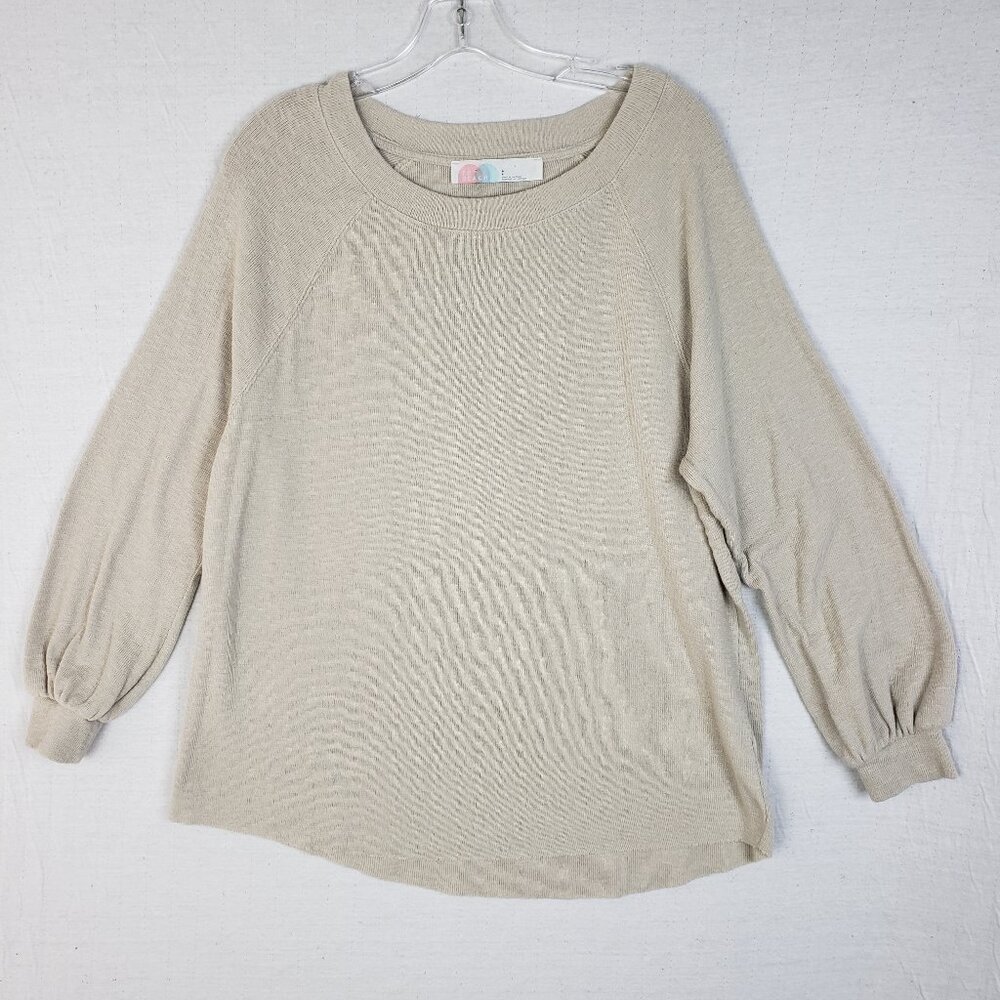 Free People FP Beach Sweater Tunic Cotton Knit Boho Minimalist size S Oversized